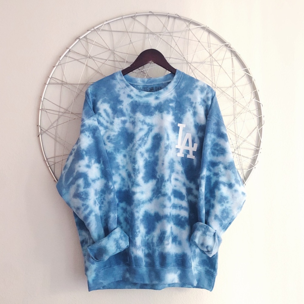 NEW custom Los Angeles dodgers tie dye crewneck